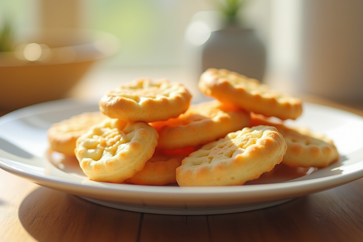 Biscuits ladyfingers élégamment disposés sur une assiette blanche