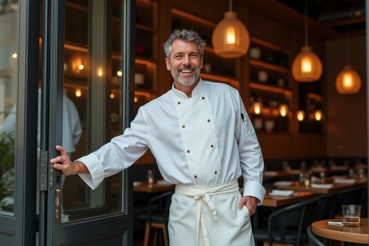 Chef souriant devant l