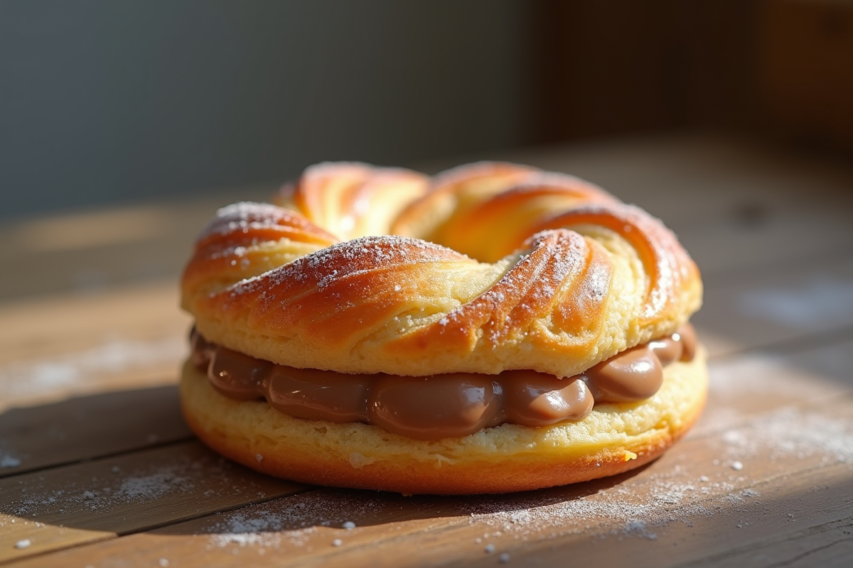 ParisBrest sur table en bois avec lumière naturelle